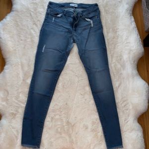 DL1961 frayed hem skinny jeans